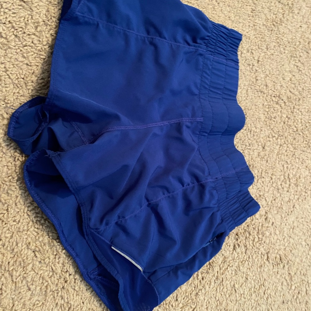 Lululemon size 4 high waisted tall shorts in symphony blue
